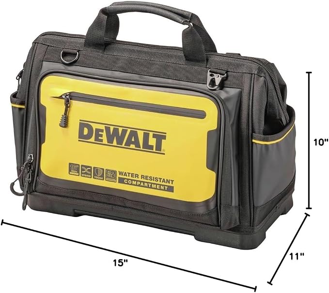 DEWALT Tool Bag, Water Resistant, Hard Bottom, Professional Tool Tote - Image 9