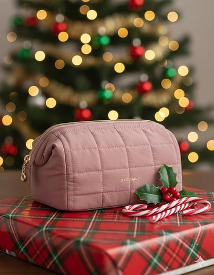 BAGSMART Makeup Bag Travel Toiletry Bag, Puffy Padded Make Up Bags - Image 2