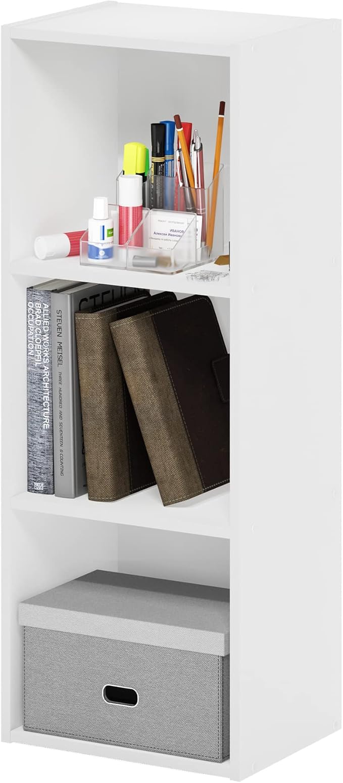 Furinno Pasir 3-Tier No Tool Assembly Open Shelf Bookcase by Furinno-FitsYourSpaceFitsYourBudget
