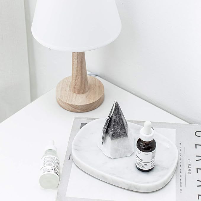 Marble Vanity Tray 7‘’ Decorative Tray Oval Storage Organizer Mini Bathroom - Image 5