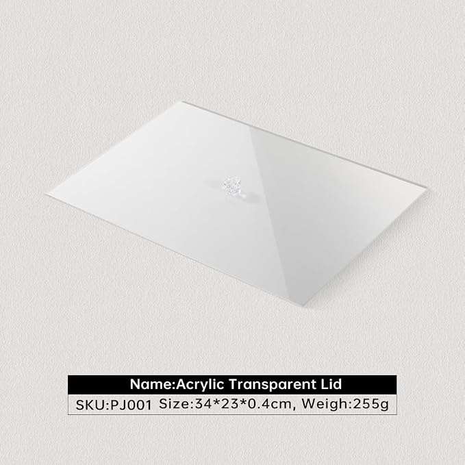 Acrylic Stackable Cover For Most 9.46" D x 13.79" W x 1.18" H Inch Jewelry Trays - Image 2