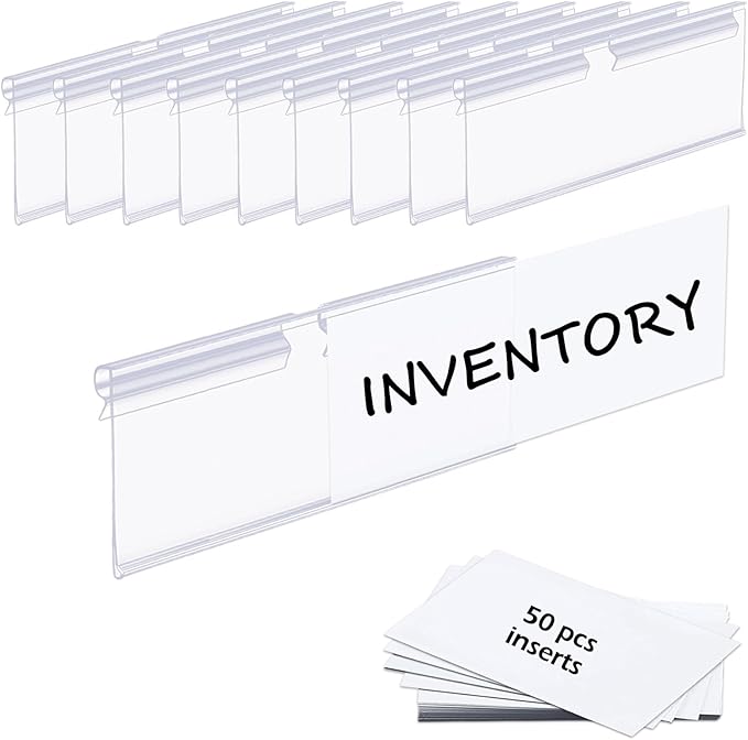 50PCS Basket Bin Labels Clip On, ChanQnTon Clear Plastic Label Holders by ChanQnTon