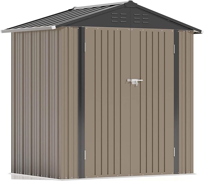 Patiowell 6x4 FT Storage Shed, Outdoor Metal Sheds by Patiowell