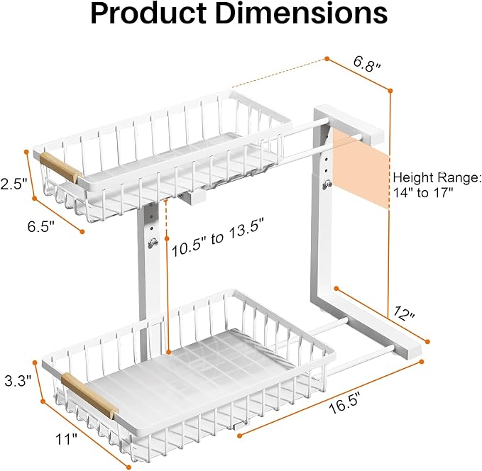 REALINN Under Sink Organizer, Height Adjustable Under Sink Organizers and - Image 5