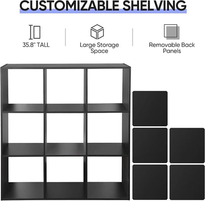 ZenStyle 9 Cube Storage Shelf Organizer, Wooden Bookshelf System Display Cube - Image 5