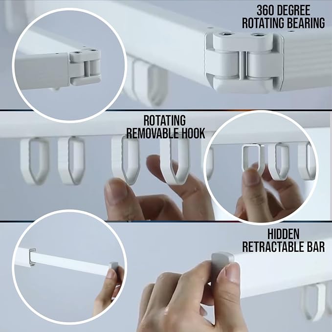 Foldable Wall Mounted Clothes Drying Rack - Image 3