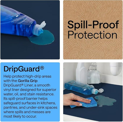 GORILLA GRIP DripGuard Shelf Liner, Non-Adhesive Drawer and Kitchen Cabinet - Image 3
