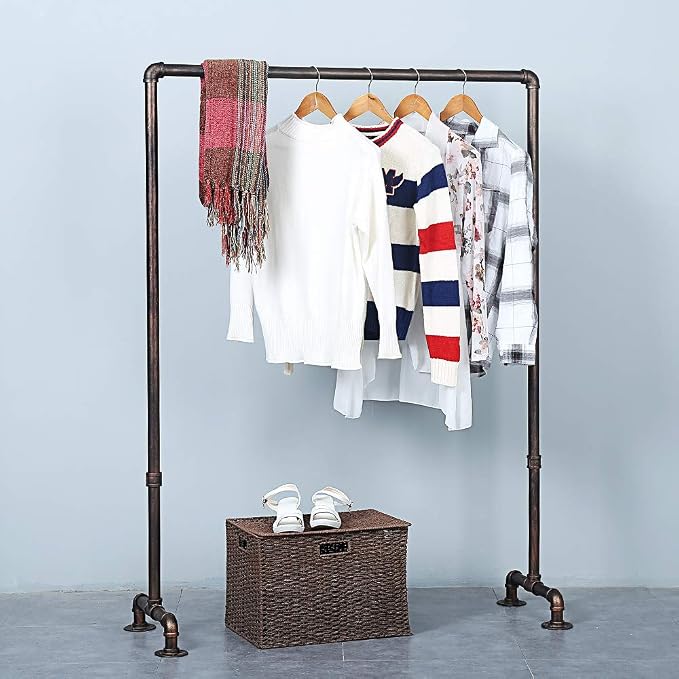 Industrial Pipe Clothing Rack 59in, Clothes Racks - Image 5