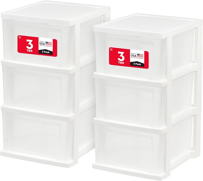 IRIS USA 3-Drawer Slim Narrow Storage Organizer, school essentials, beauty items by IRISUSA