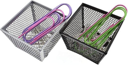 HAHIYO Stackable Paper Clip Mesh Holder Cup 2.2" Height 4 Pack Sturdy Paperclip - Image 6