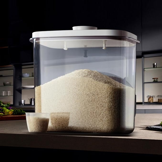 Rice Container - 25 Lbs/12KG/12L Rice Dispenser Storage by LivLab