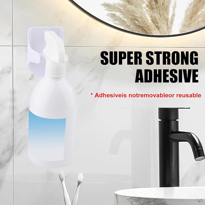 8 Pcs Wall Mount Spray Bottle Holder, Strong Adhesive Spray Bottle Hooks Holder - Image 7