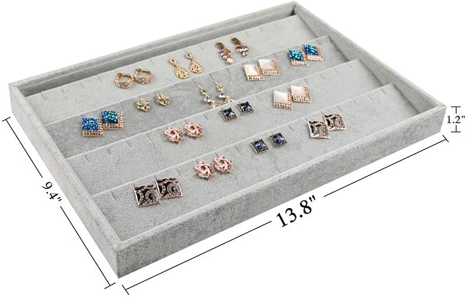 Stratalife 40 Pairs Stud Earring Organizer Tray, Stackable Velvet Jewelry - Image 4