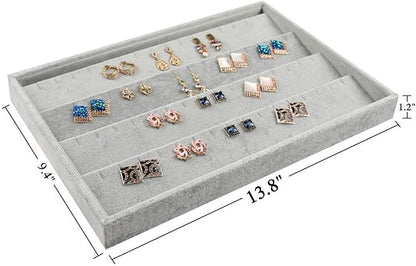 Stratalife 40 Pairs Stud Earring Organizer Tray, Stackable Velvet Jewelry - Image 4