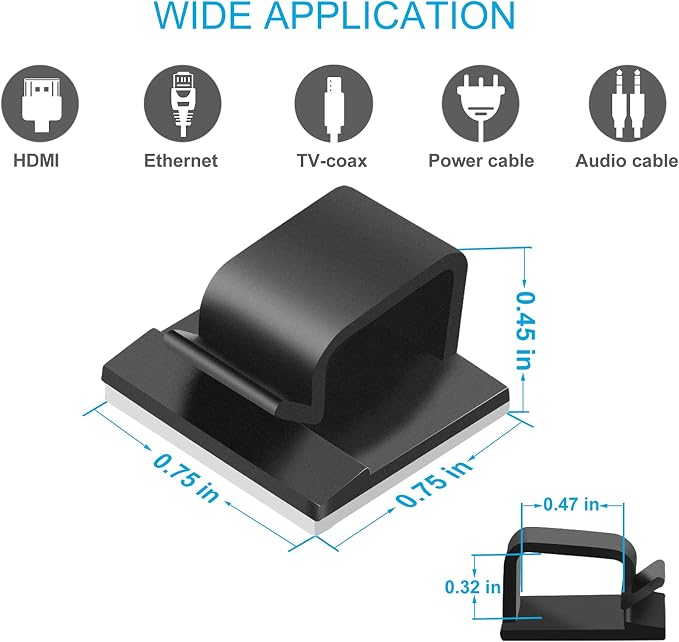 Large Adhesive Cable Clips, Upgraded Wire Clips - Image 5