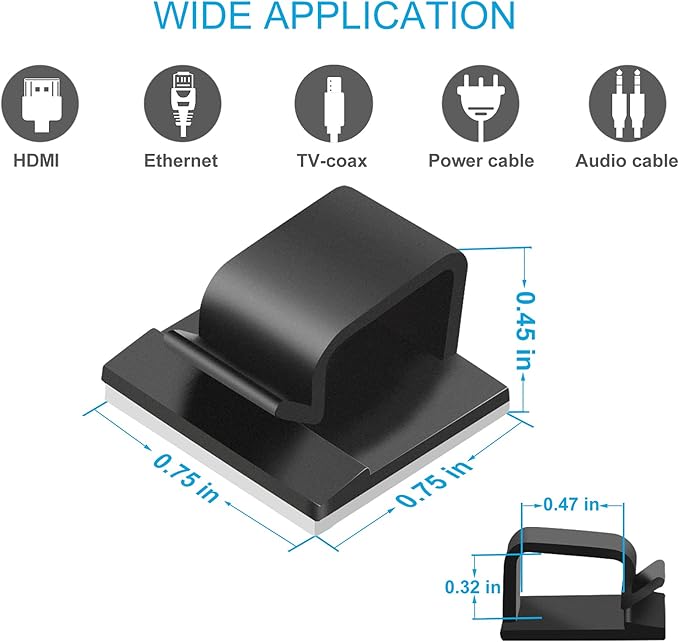120 PCS Cable Clips, Adhesive Cord Clips - Image 5