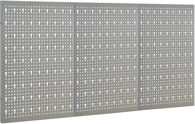 Steel Peg Board Set Wall-Mounted 3 Panels 15.7"x22.8" - Image 2