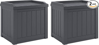 Suncast 2 Pack Small Deck Box Storage w/Bench Seat by Suncast