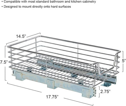 Household Essentials Chrome-Plated Steel Pull-Out Organizer - Image 4