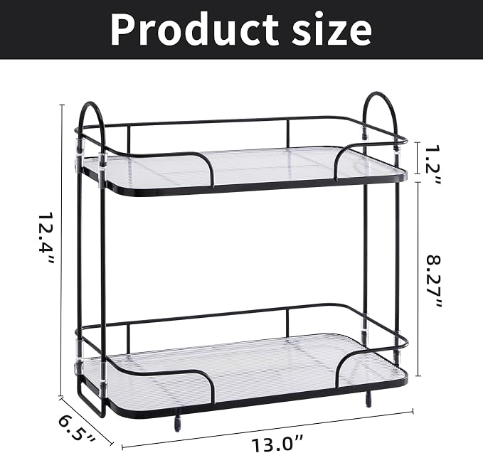 2 Tier Corner Bathroom Counter Organizer, Cosmetic Skincare Organizer, Bathroom - Image 2
