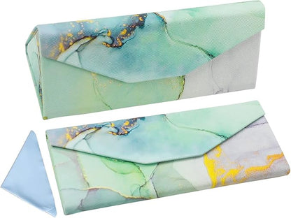 Foldable Glasses Case, Magnetic PU Leahter Sunglasses Case, Cute Hard Shell by FLYINGMAGE
