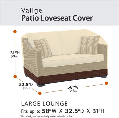 Vailge 2-Seater Heavy Duty Patio Bench Loveseat Cover, 100% Waterproof Outdoor - Image 2