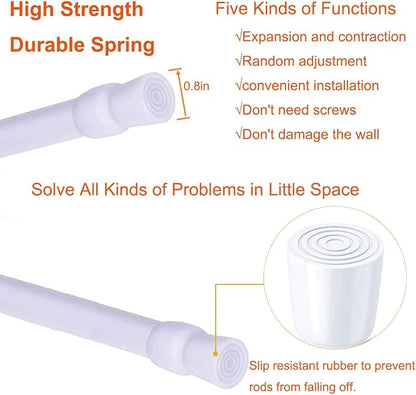2 Pack Small Tension Rods 26 in to 39 Curtain Rods Window Rods in Extendable - Image 3