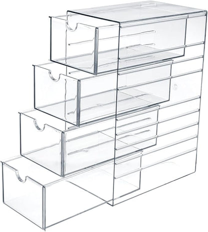 Hipiwe Plastic Drawer Organizer Clear Hair Accessories Organizer Box by Hipiwe