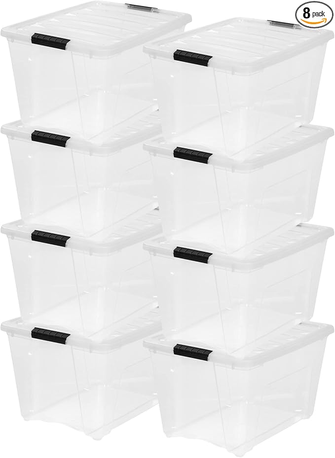 IRIS USA 54 Qt Stackable Plastic Storage Bins by IRISUSA