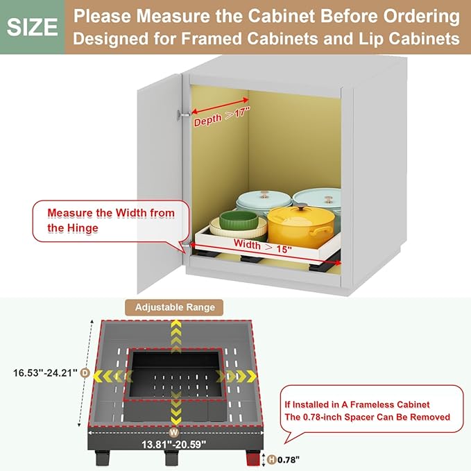 Pull out Cabinet Organizer, Expandable Width and Depth - Image 2