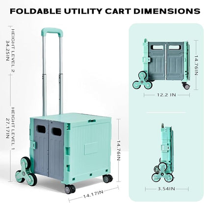 Utility Cart Foldable Shopping Cart Book Storage Cart, - Image 8