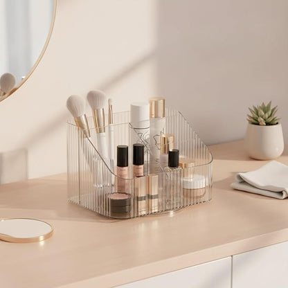 360° Rotating Acrylic Makeup Organizer, Compact Countertop Caddy - Image 2
