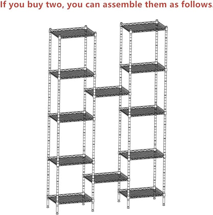 REGILLER 6 Wire Shelving Steel Storage Rack Adjustable Unit Shelves - Image 5