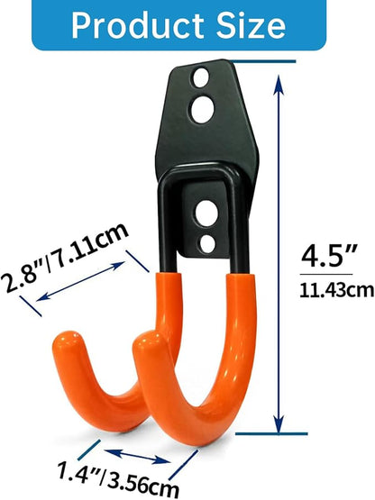 GeeWatom 2 Pack Garage Storage Utility Hooks，Garage Garden Tool Organizer，Steel - Image 2
