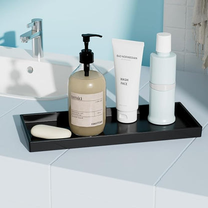 Vanity and Bathroom Tray, 11.8" ABS Countertop Organizer, Waterproof Vanity Tray - Image 3