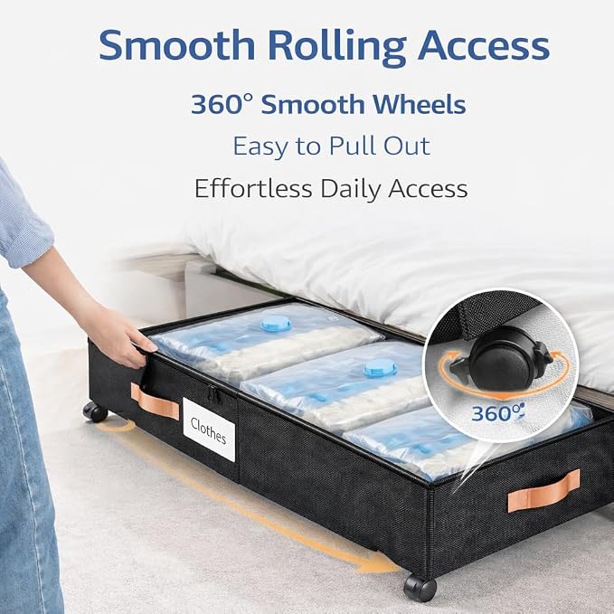 Underbed storage box with wheels that can be pulled, equipped with a partition - Image 4