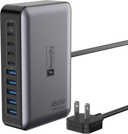 USB C Charger Block 10 Ports, 450W USB Charging Station by lightningofertas