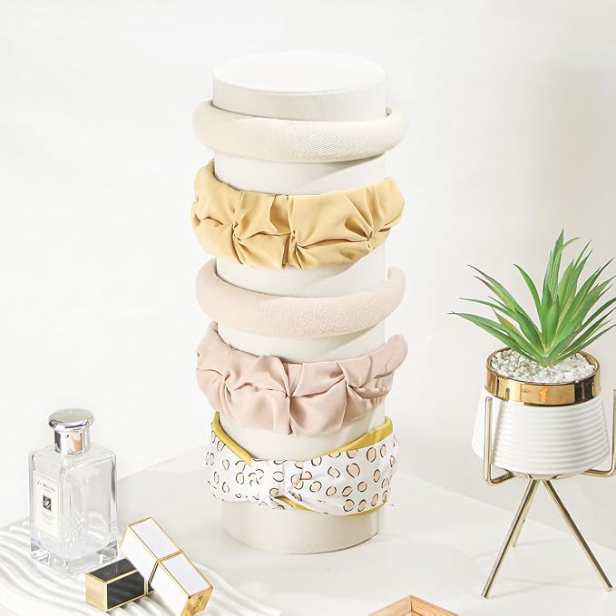 Vertical Headband Holder Organizer, Soft Velvet Tower Hairband Stand Display - Image 2
