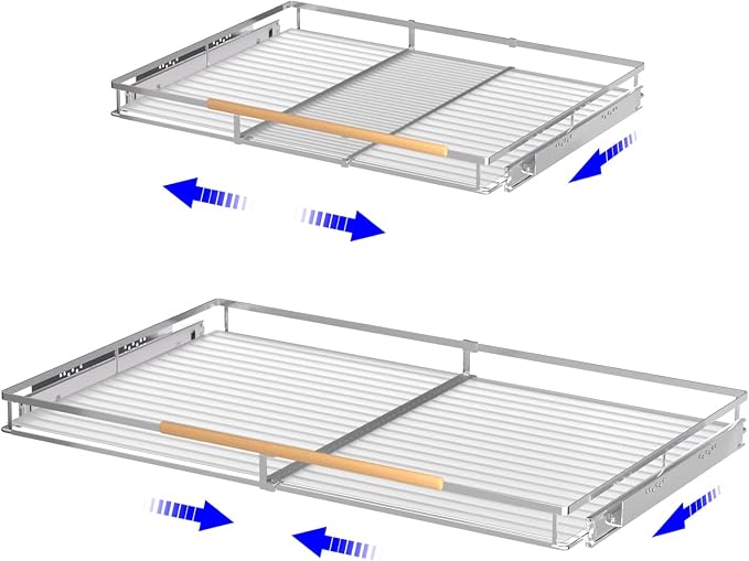 Pull Out Drawer Cabinet Organizer, Expandable Slide Out Storage Shelves by KIKIBRO