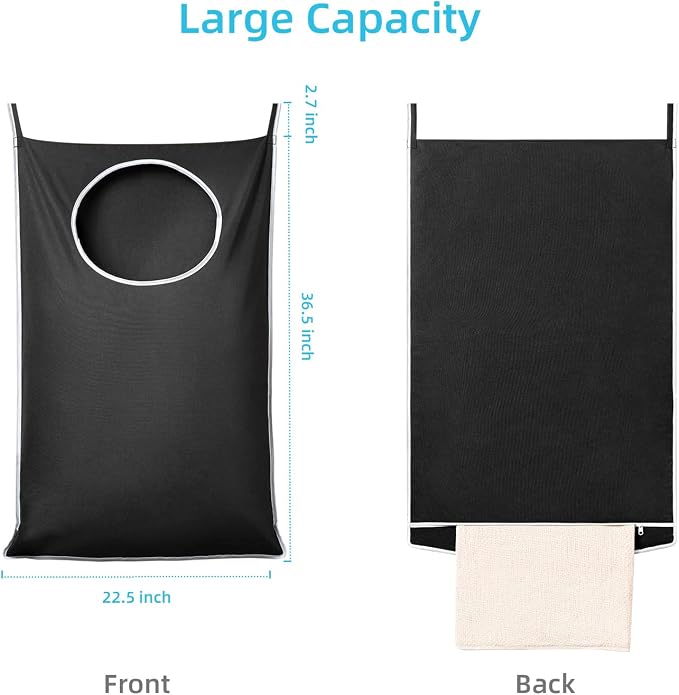 KEEPJOY XL 2-Pack Door Hanging Laundry Hamper, Size 36.5X22.5 Inch Door Hamper - Image 2