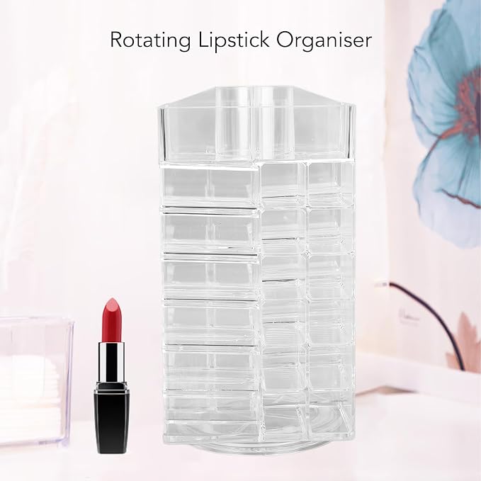 Cosmetic Lipstick Tower 360 Degree Rotating Display 53 Slots Large Capacity Lip - Image 7