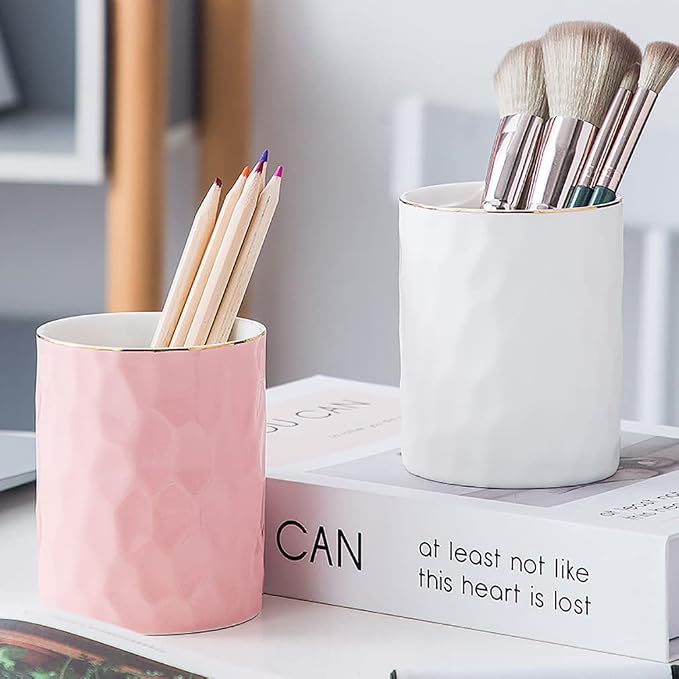 Ceramic Pen Holder Stand Cup Pencil Holder Organizer Makeup Brush Holders - Image 4