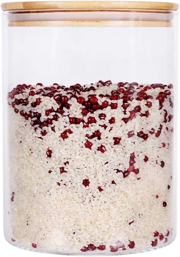 Large Glass Food Storage Container, 100 FL OZ Glass Food Canister by LEAVES+AND+TREES+Y