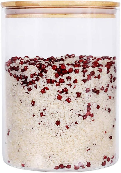 Large Glass Food Storage Container, 100 FL OZ Glass Food Canister by LEAVES+AND+TREES+Y