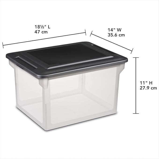 Plastic File Box Clear Storage Bins - Image 3