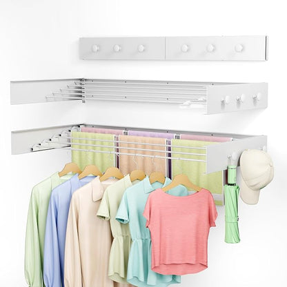 Extra Wide 40" Wall Mounted Clothes Drying Rack, Foldable Laundry Rack by CEHIFIA