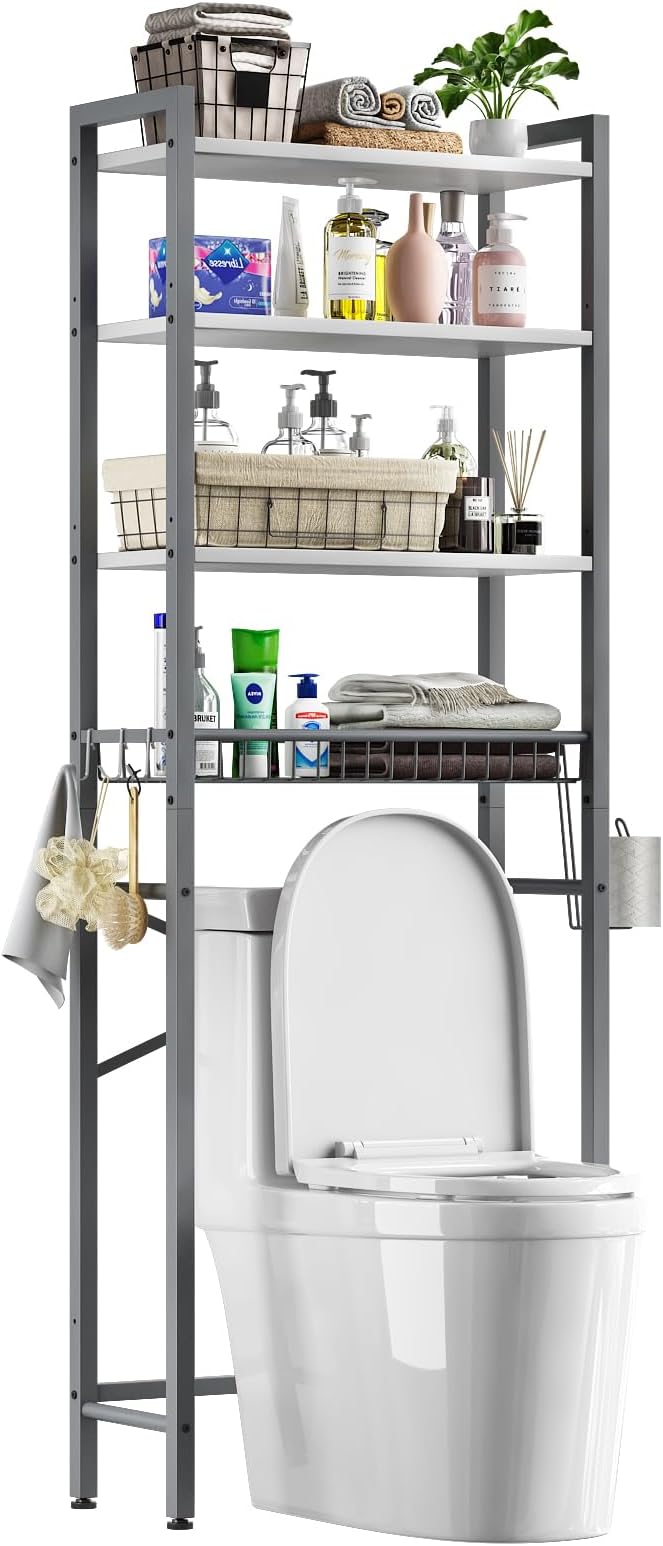 Kalrin Over-The-Toilet Storage Rack, 4-Tier Bathroom Organizer Shelf Over Toilet - Image 9