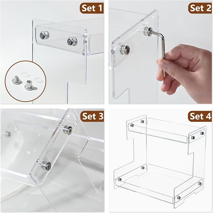Bathroom Counter Organizer Countertop 2 Tier Storage Acrylic Corner Makeup - Image 4