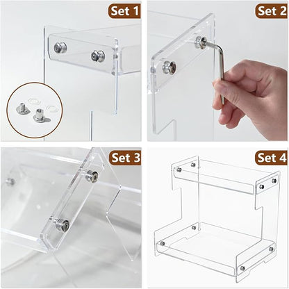 Bathroom Counter Organizer Countertop 2 Tier Storage Acrylic Corner Makeup - Image 4