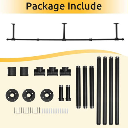 Oroonoko Industrial Pipe Clothes Rack, Heavy Duty 60inch Iron Garment Rack - Image 4